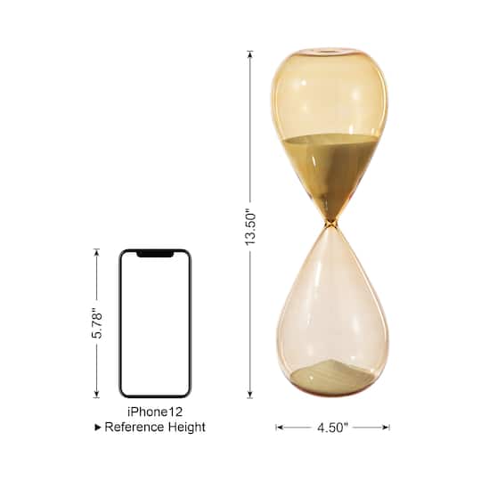 Glitzhome® 13.5" Modern Double-Layered Amber Hourglass with White Sand